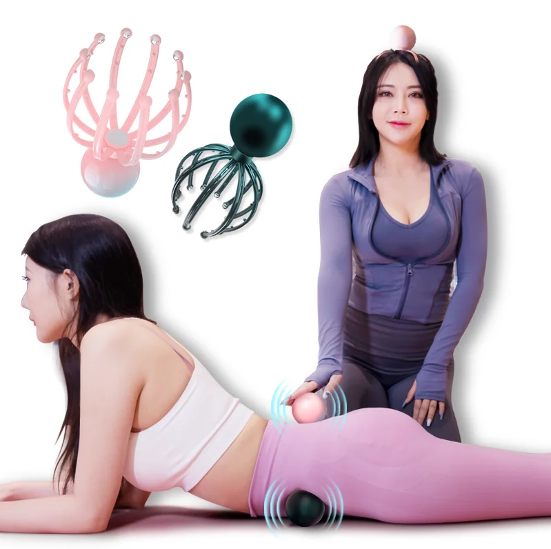 3 In 1 Electric Scalp Massager with Electric Yoga Massage Ball for Deep Relaxation Hair Stimulation and Stress Relief RK-81