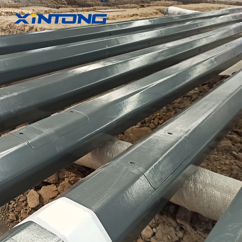 XINTONG Solar LED Galvanized Street Light Pole 7 meter 6 meter 8 meter 12m street light pole Steel  Pole