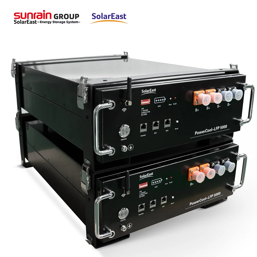 Sunrain 10 Years Warranty Rack Mounted 51.2V102Ah 5Kwh Scalable up to 50Kwh LiFePO4 Battery For Residential ESS Lithium Battery