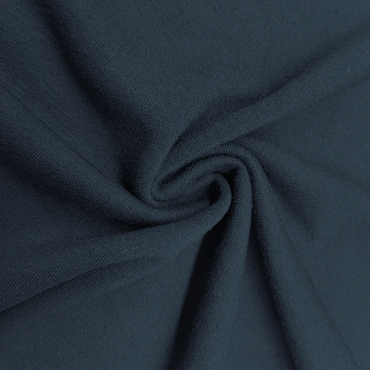 UPF 50 Organic Cotton Bamboo Polyester Spandex Blend French Terry Knitting Fabric for Sweatshirt