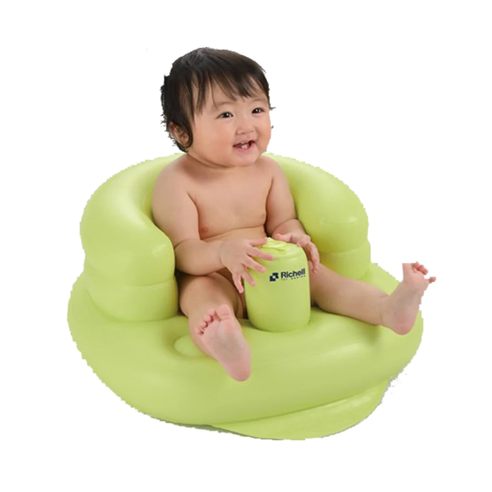 Portable Baby Learning Seat Inflatable Bath Chair PVC Sofa Shower Stool for Playing Eating Bathing Lounging