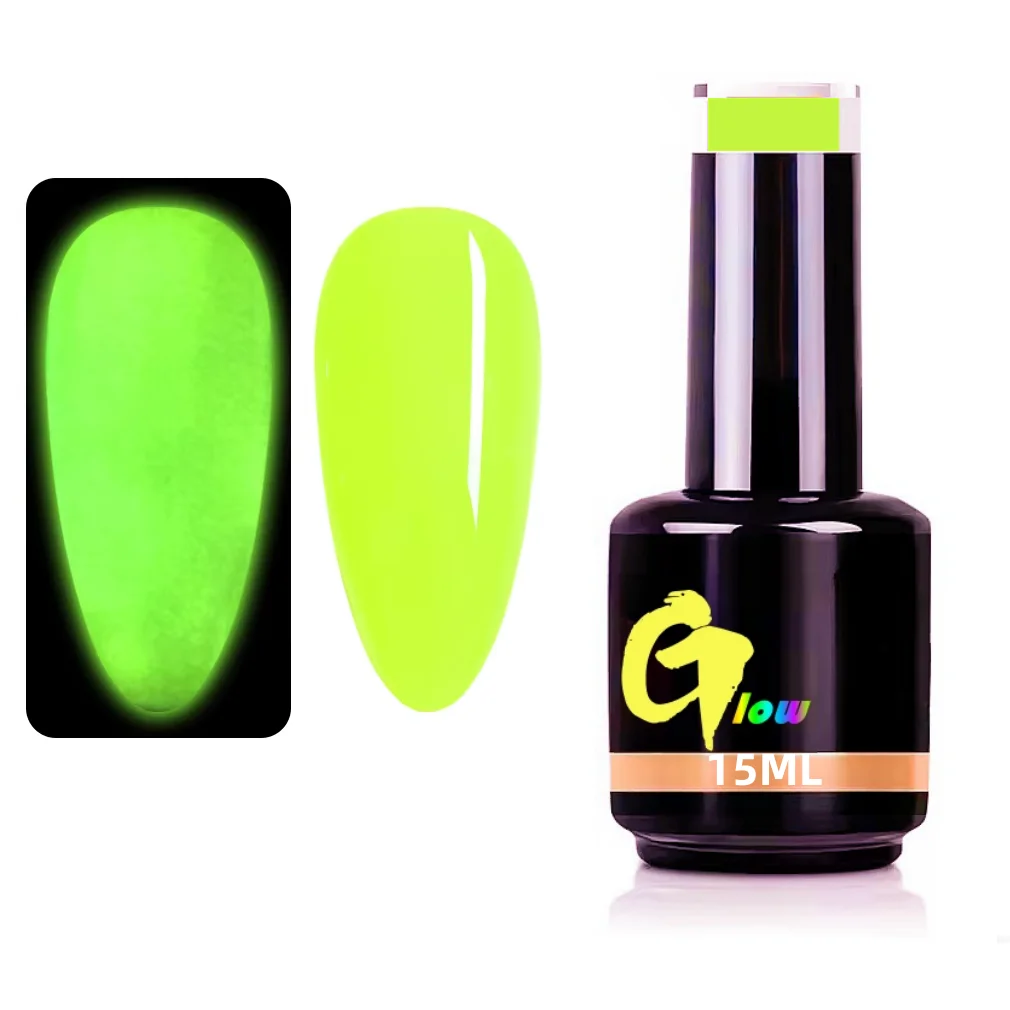 Free Samples Neon Uv Gel Polish Fluorescent Semi Permanent Gel Varnish Soak Off Varnish Glow In Dark Night Luminous Nail Gel