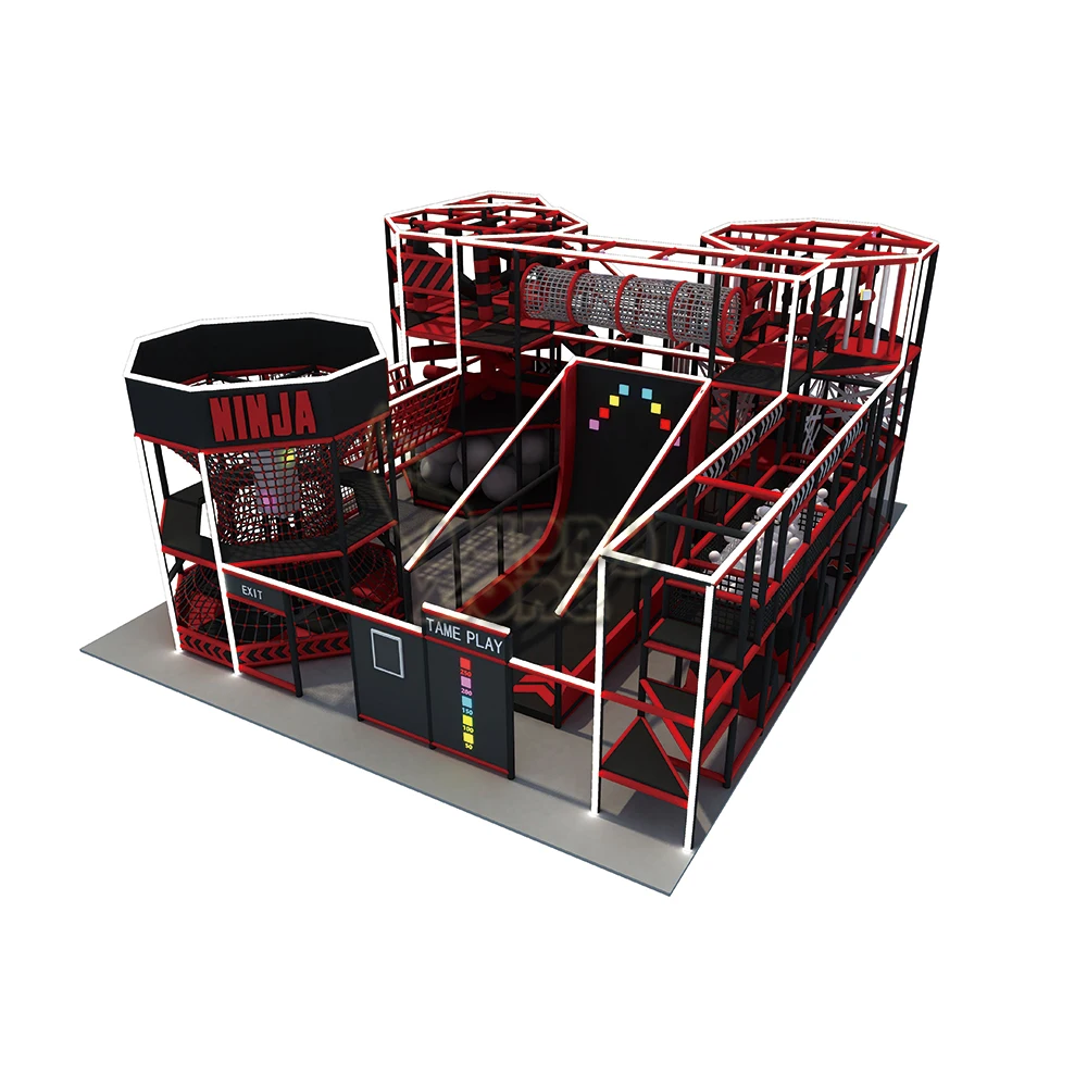 European and American safety standards ninja parkour tag interactive arenas indoor playground equipment for adult and kids