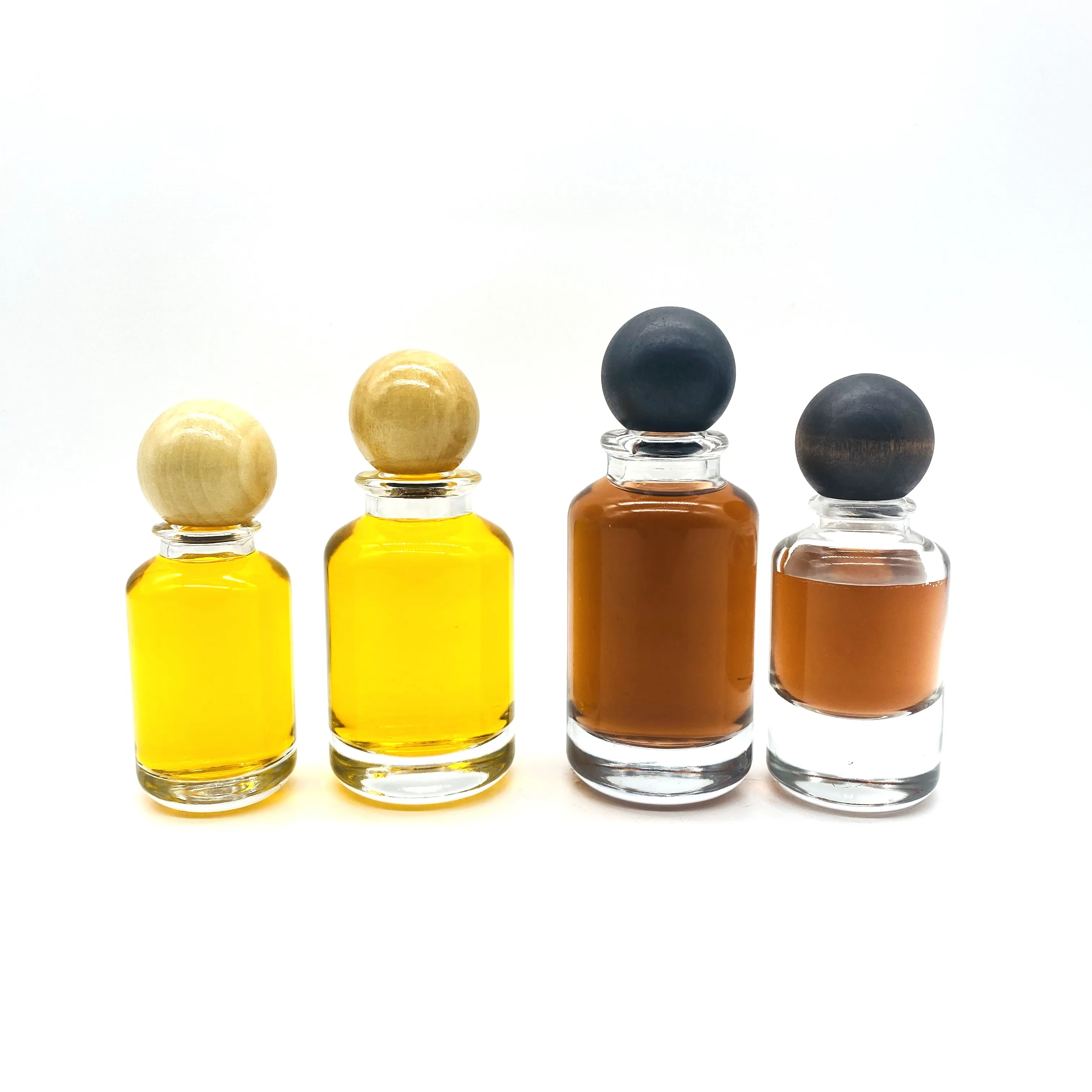 Hot Sell 50ml 100ml Cylinder Perfume Bottle with Round Wooden Cap