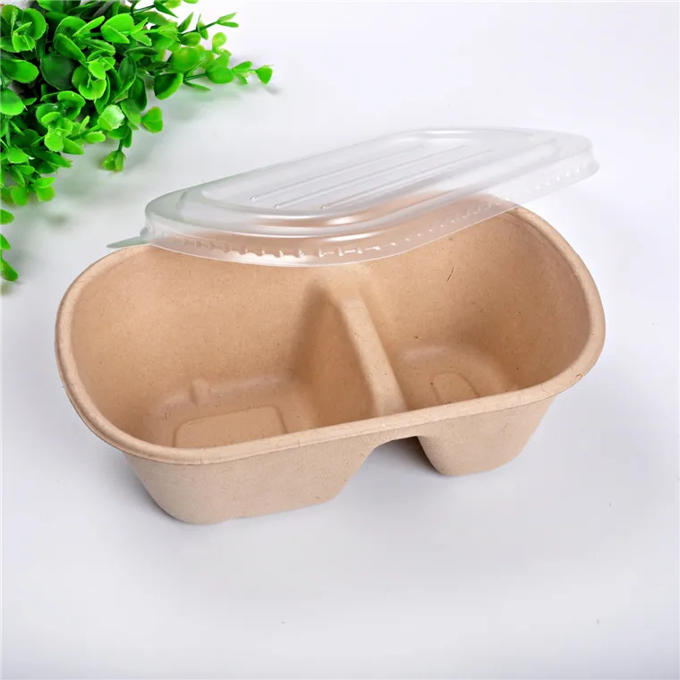100% biodegradable bagasse food containers compostable eco pulp fast food container Take Out box
