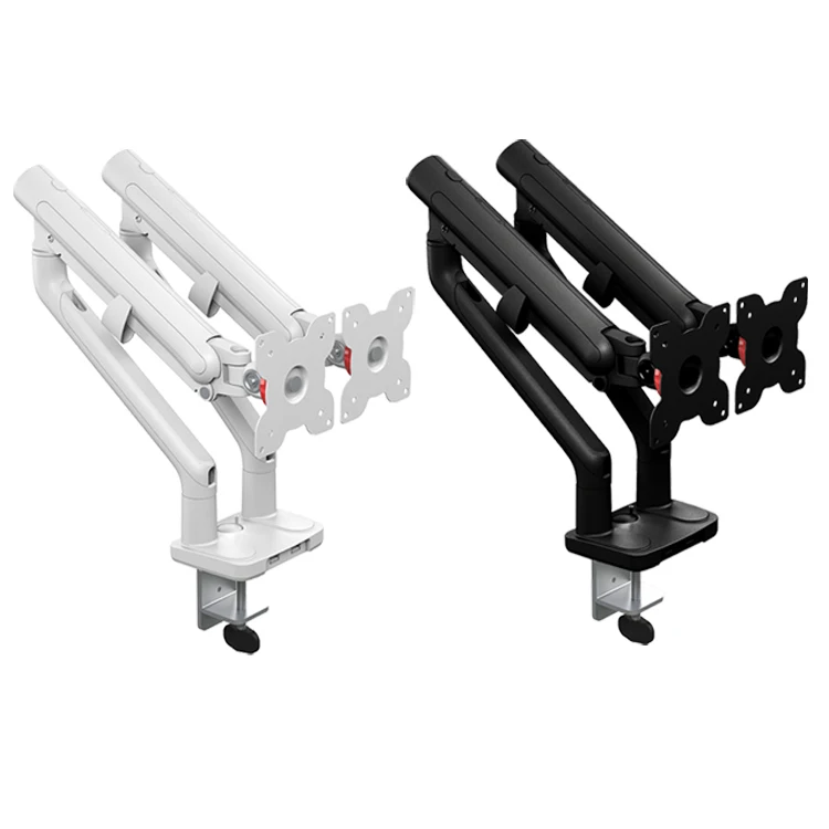 AUKI White 32 inch Vesa Arm UP TO 9 KG VESA Mount Black Dual Monitor Arm monitor stand 2 screens
