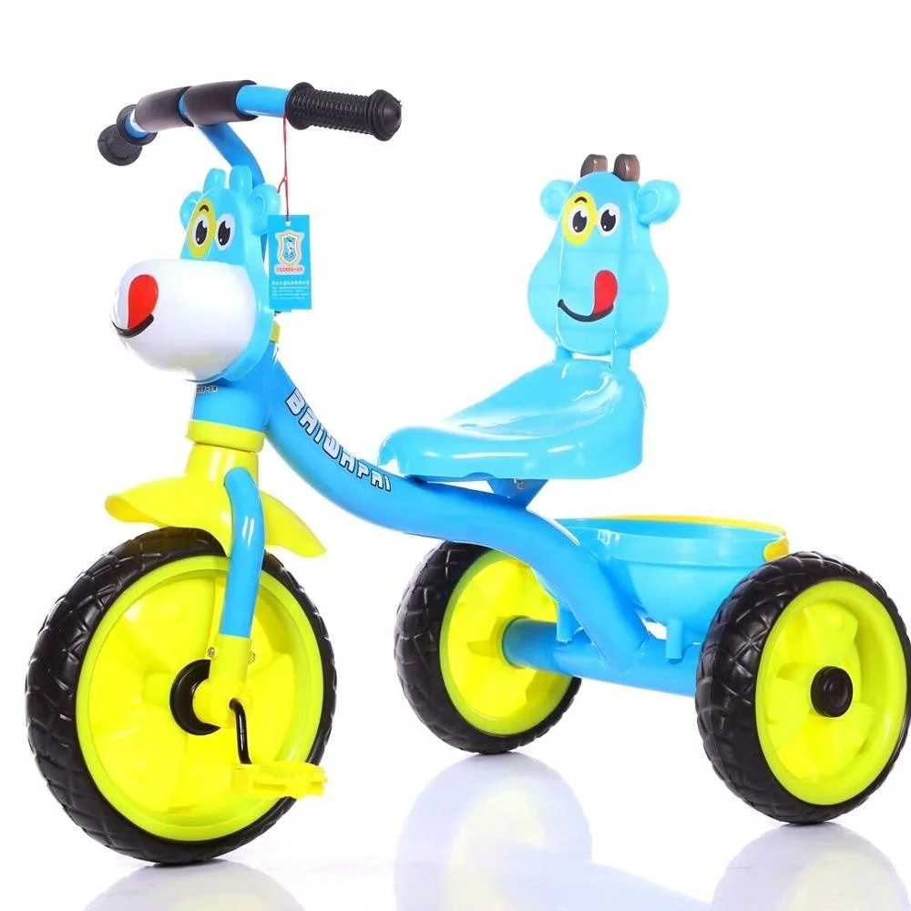 Детский трехколесный пластиковый велосипед Lexu, резиновое колесо, детский трехколесный велосипед