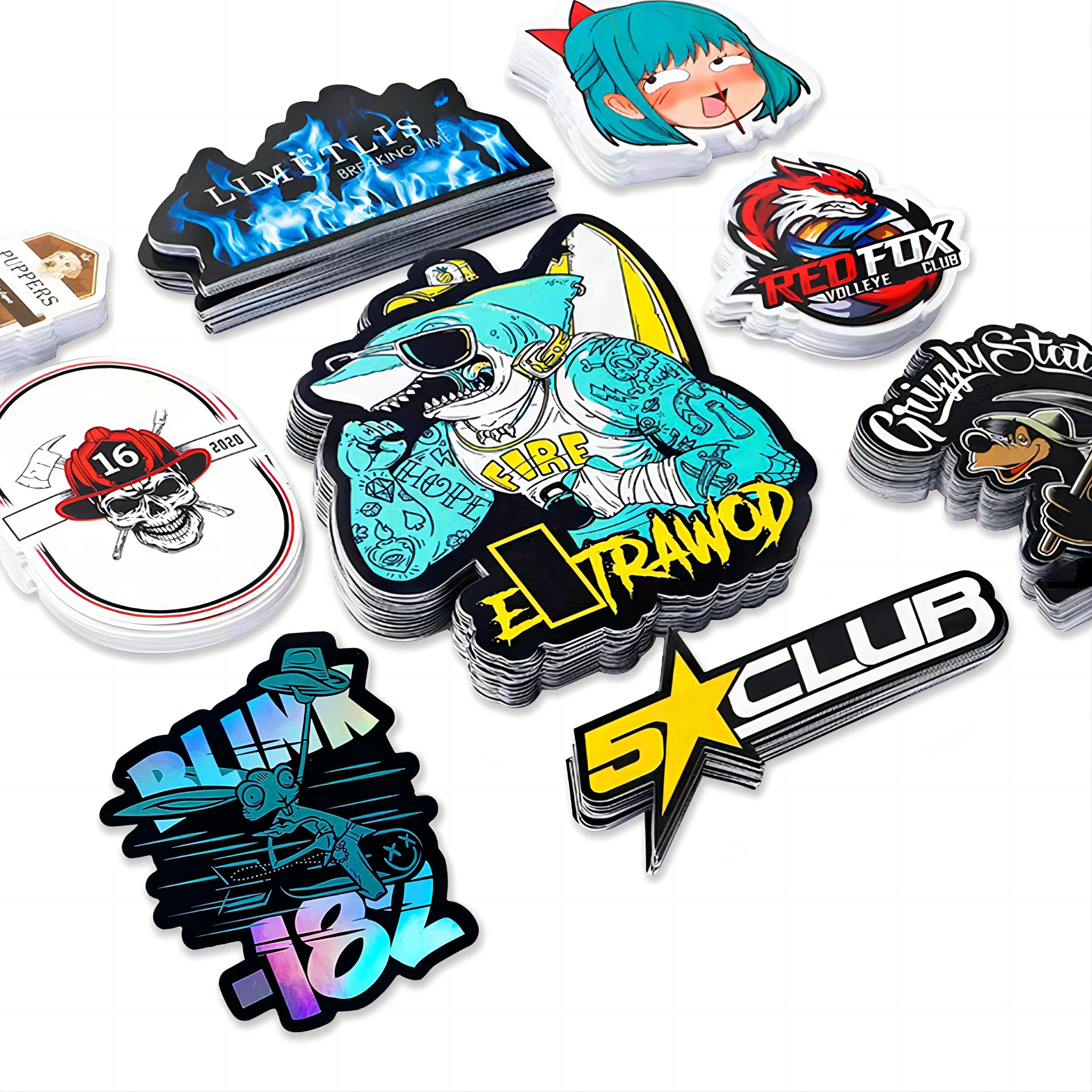 UV Printing Self-Adhesive Label Customized Cartoon PVC Logo Stickers Custom Waterproof Vinyl Die Cut Stickers