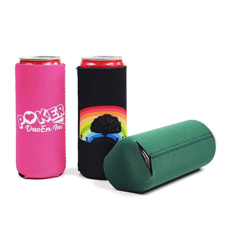 Wholesale Hot Sale Slim Can Cooler Sleeve Customized Logo Neoprene Skinny Can Cooler