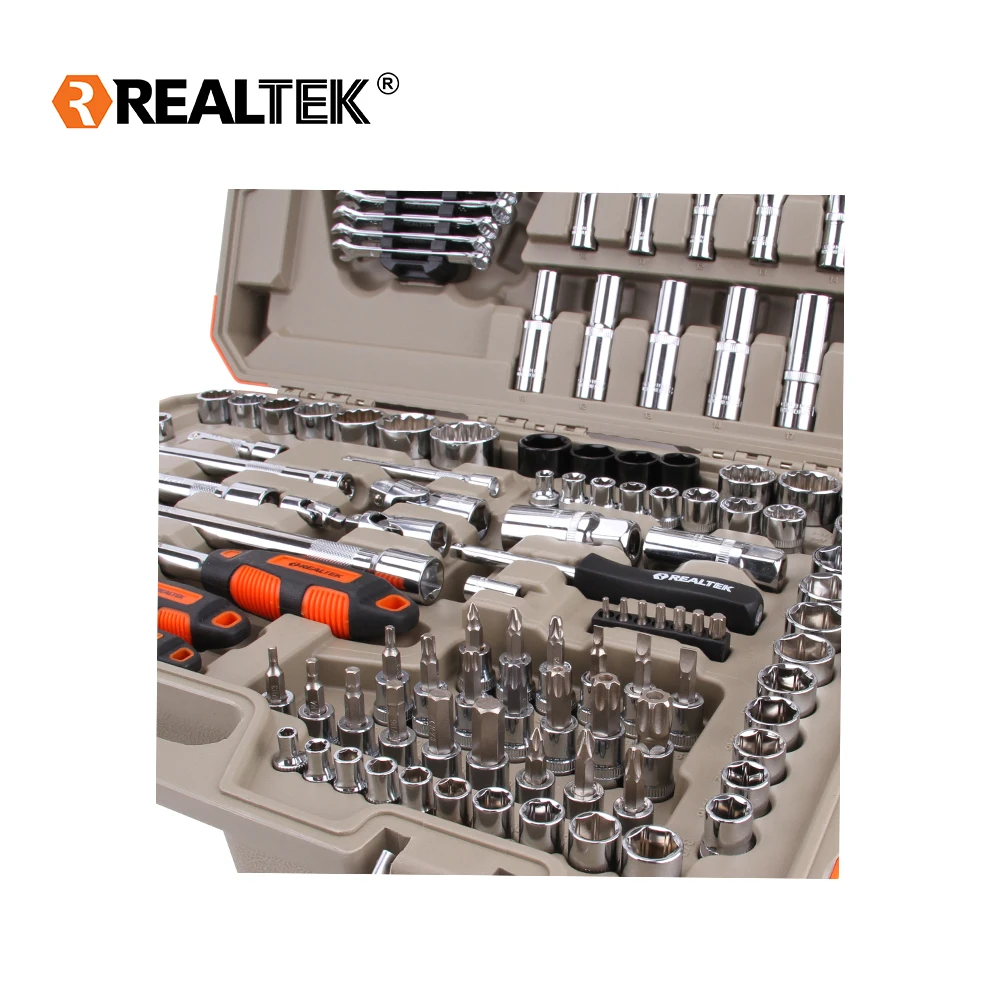 Realtek 150pcs Tool Set Multifunctional Garage Engineering Automotive Socket Mechanic Tool Kit Set Box