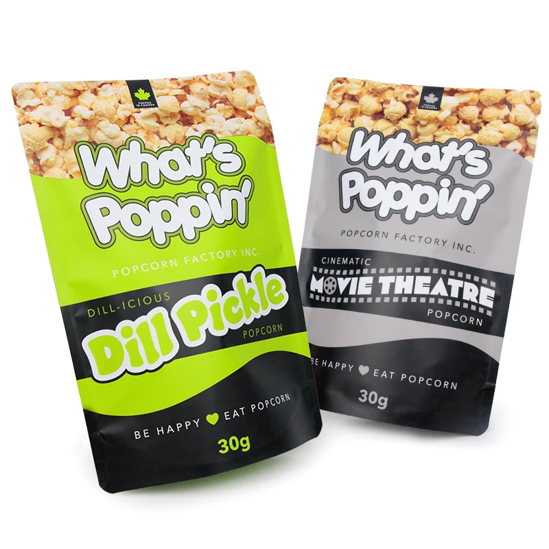 Custom Printed Food Packing bags Pop Popcorns Packaging Pouch Smell proof Ziplock Stand UP Bags