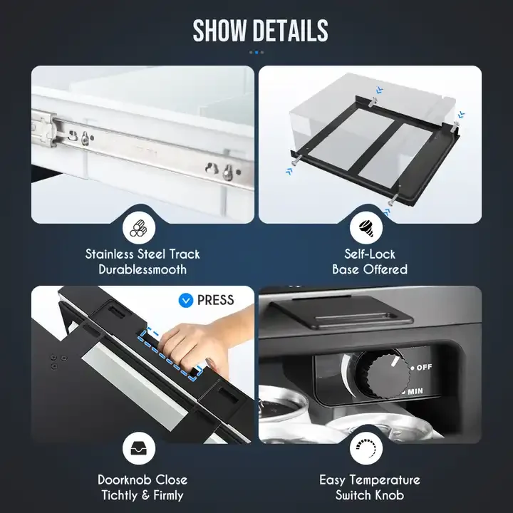 DC23DR 23L Camping Portable Car Fridge Freezer 12V DC Drawer Mini Fridge Refrigerator for Road Trip