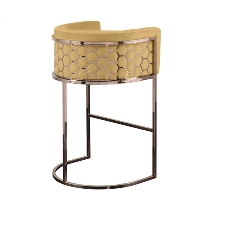 Chinese Manufacturer Wholesale White Velvet Upholstered High Bar Stool