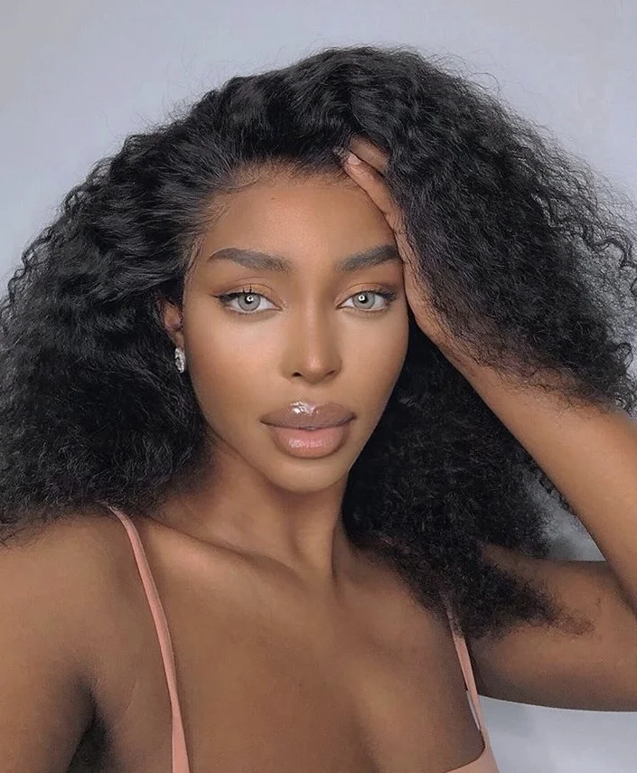 Qingdao Human Hair Wigs Supplier Wholesale Long Afro Kinky Curly Human Hair Wigs,Natural Black Afro Kinky Curly Human Hair