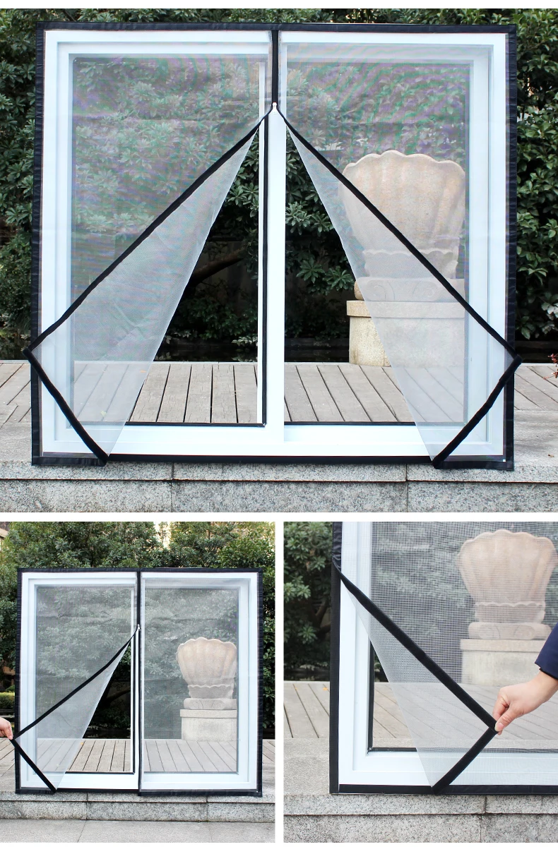 Mosquito Window Net Mesh Screen Room Anti Mosquito Window Mosquito Net Curtain Protector Insect Wasp Window Screen With Zipper