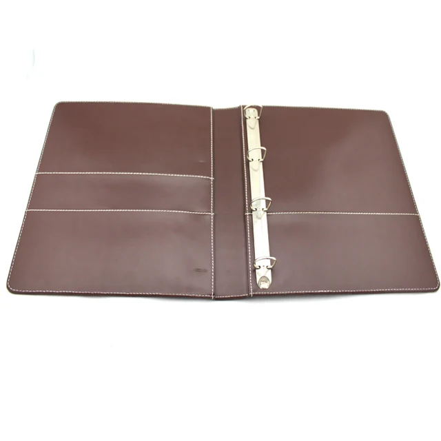 Профессиональная сделанная на заказ папка для документов с твердым покрытием a4 из искусственной кожи тиснением 4 папки файлов