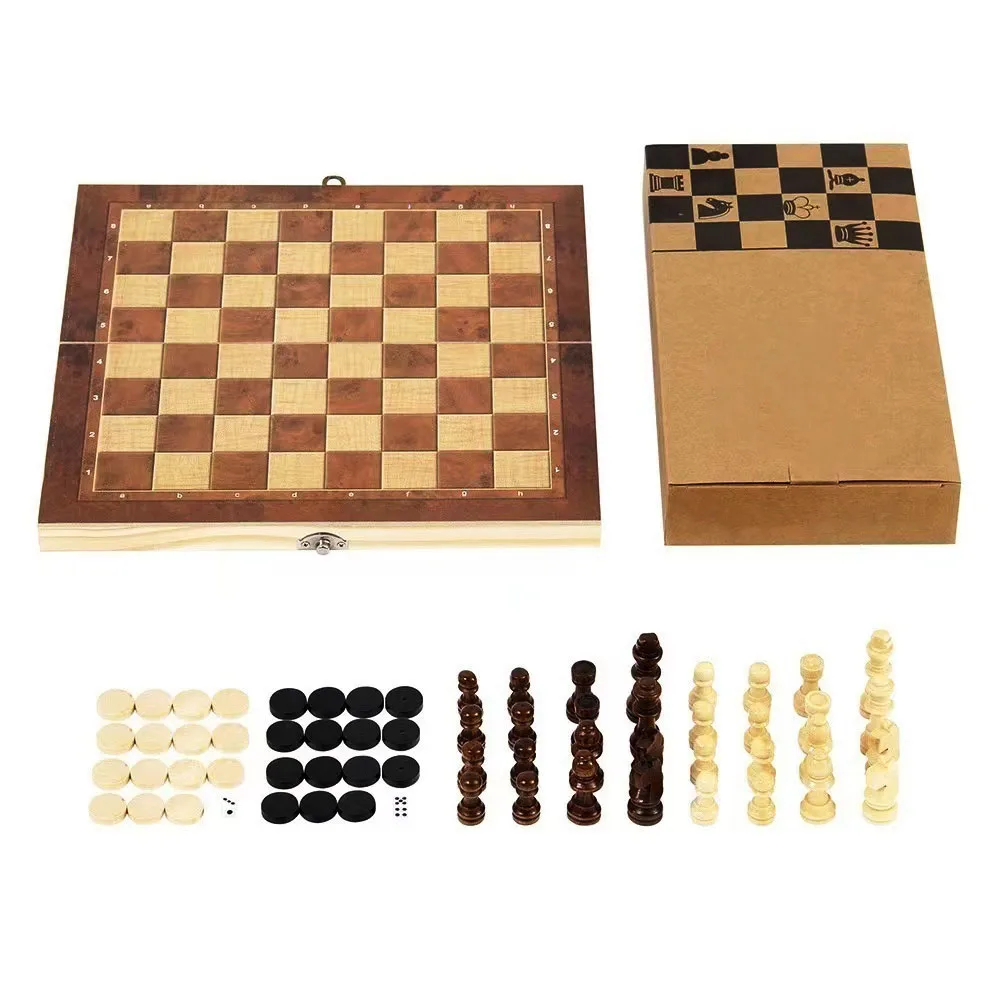 Custom foldable 3-in-1 chess board game