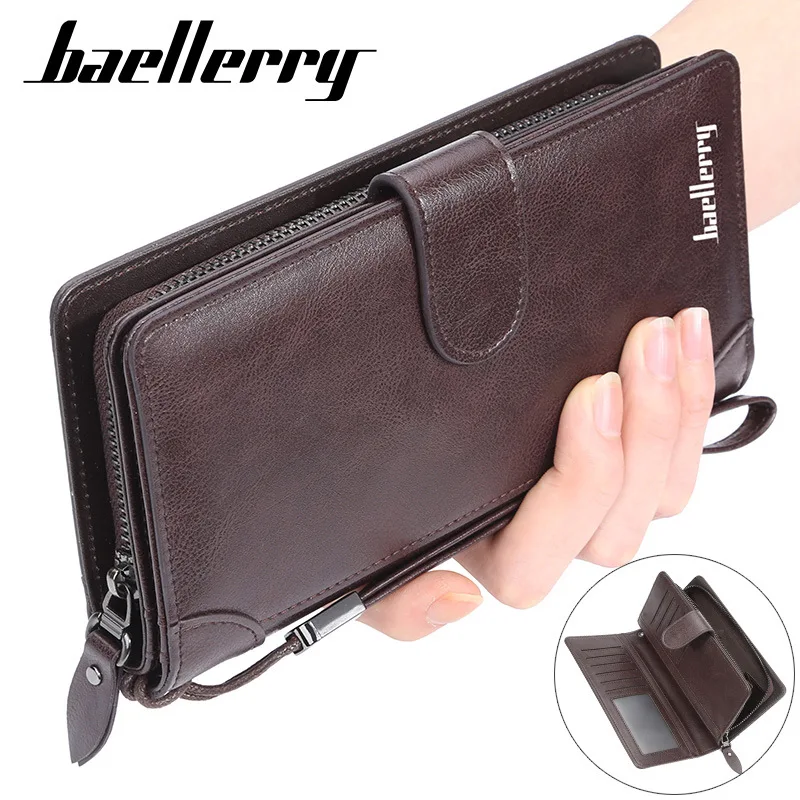 Новые модные мужские кошельки Baellerry s6701Men, повседневные деловые кошельки из искусственной кожи на молнии, кошельки для мелочей, мужские кошельки для подарка