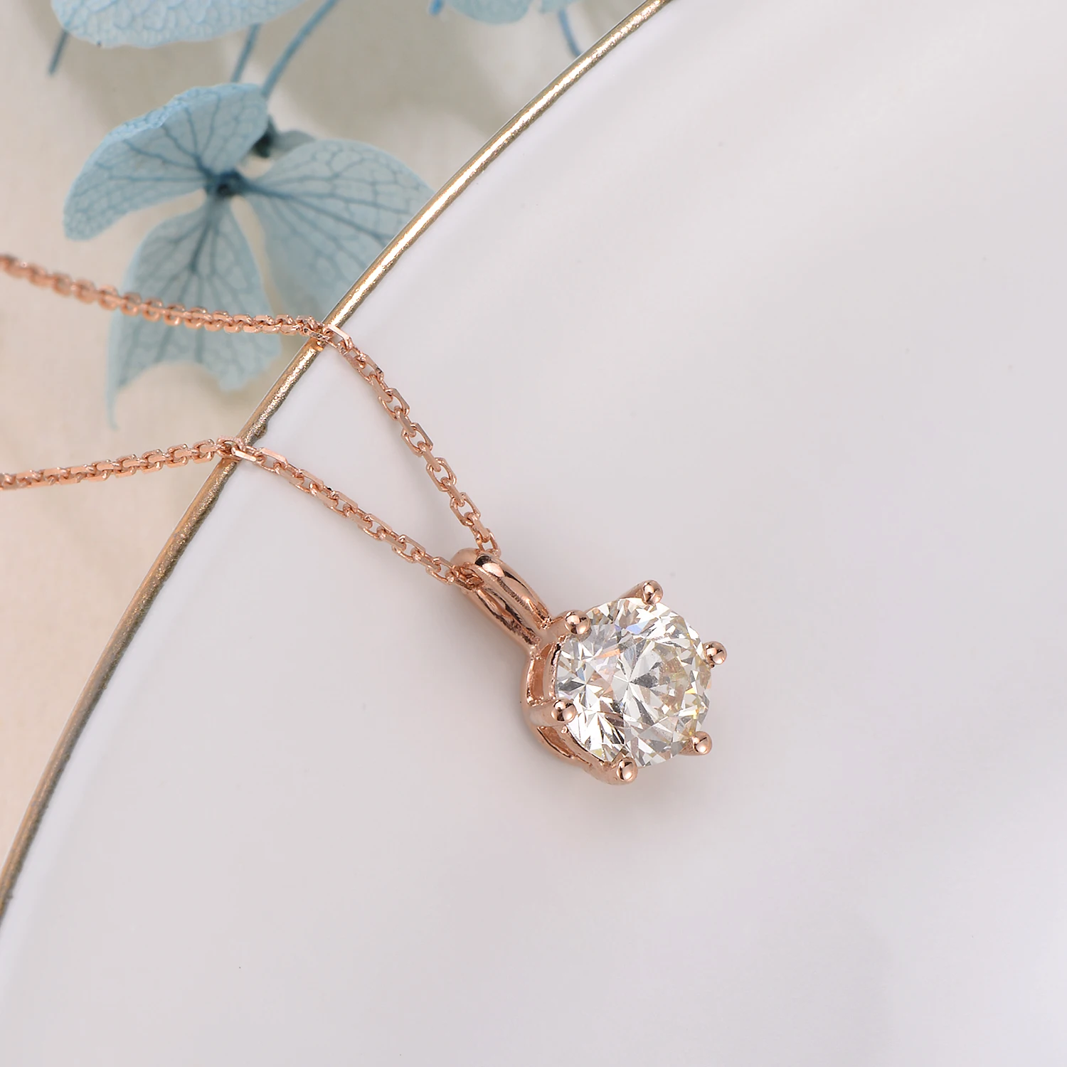 H&F Original GIA Natural Diamond 0.5ct Pendant Custom 18k 14k 9k Solid Real Pure Gold Classic large Diamond Pendant Necklace