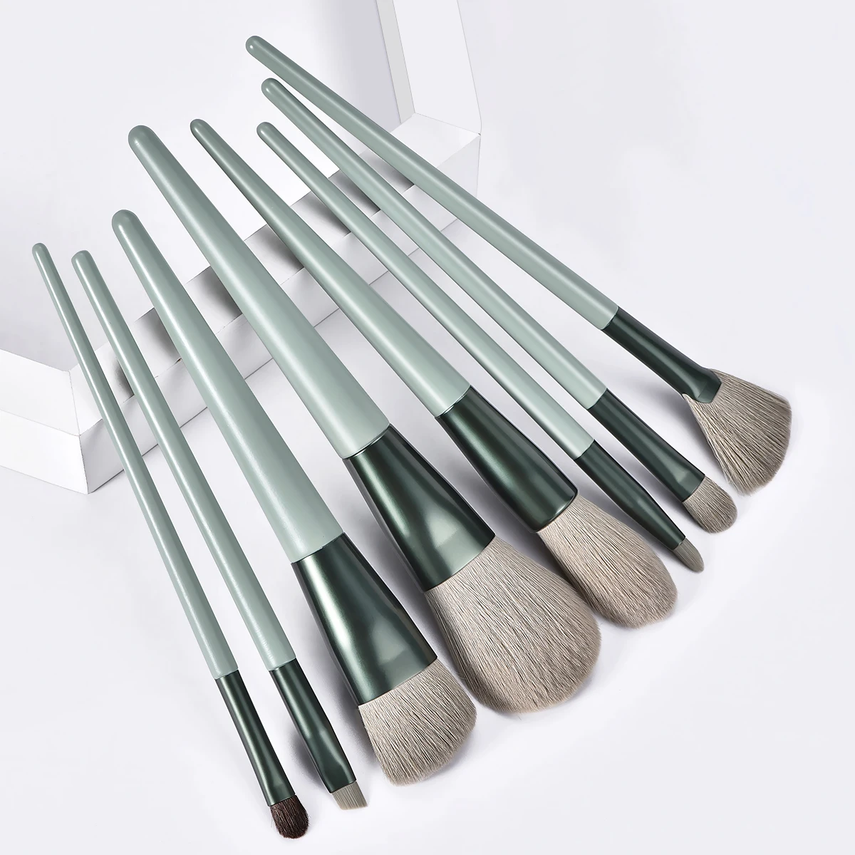 wholesale makeup brushes set 8pcs wooden handle soft hair flat makeup brush custom