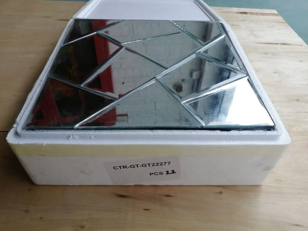 Серебряная зеркальная стеклянная мозаика неправильной формы 300x300x5 мм для