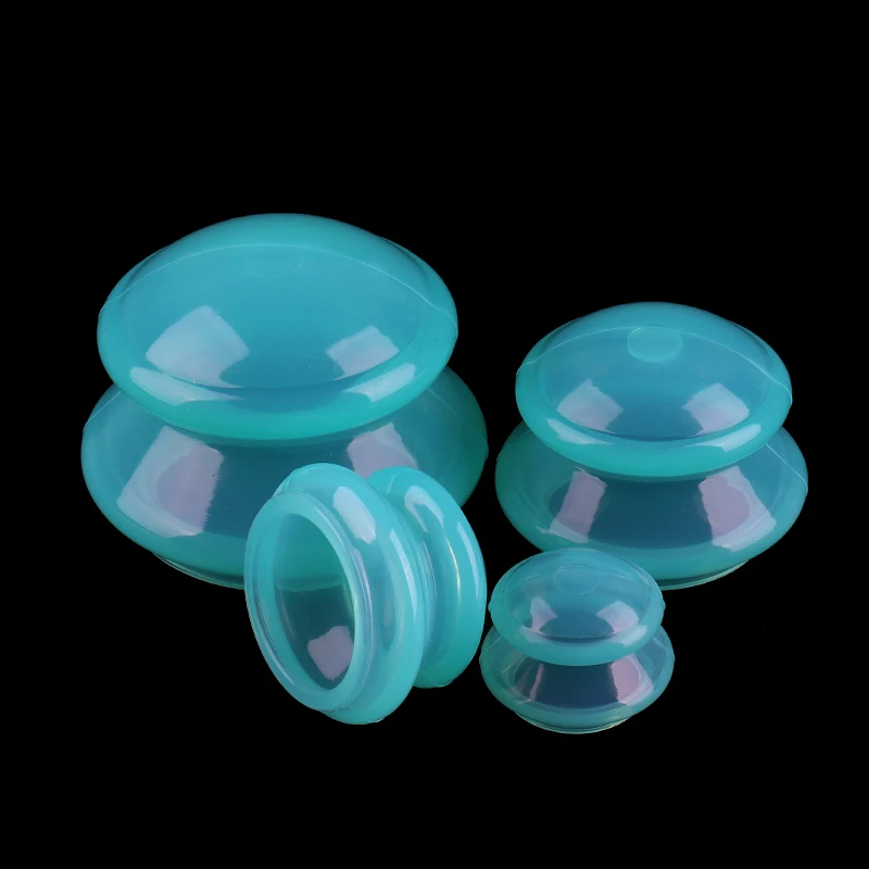 Cellulite Management Four Sizes Body Vacuum Cup Silicone Cupping Therapy Set For Relax Muscle And Pain Relief
