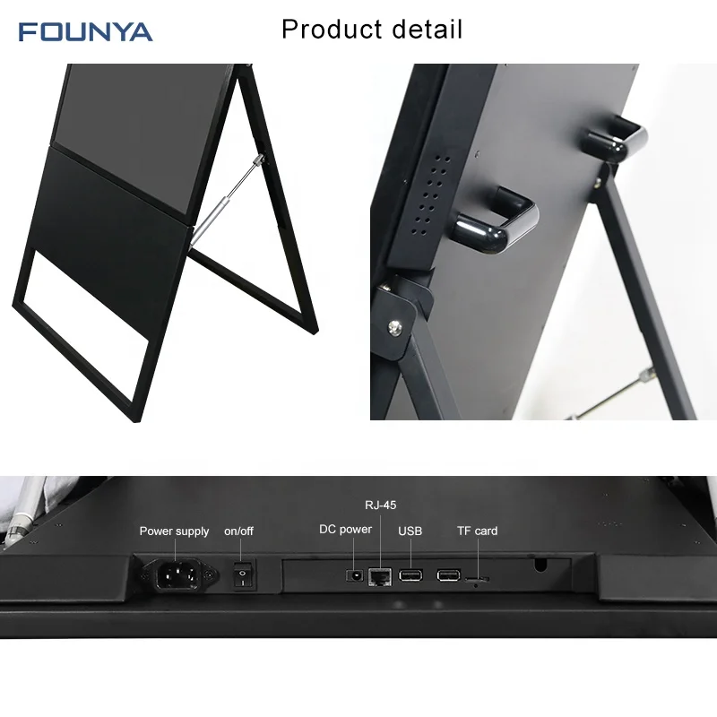 32/43inch Floor Stand Portable Moveable Foldable Scaffolding Ultra Thin Digital Signage LCD Display Poster Advertising Players