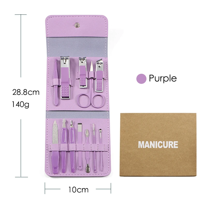 Hot# Miss You 12 Pcs/set Personal Manicure Nail Tools Set 12 in 1 Nail Clippers Manicure Pedicure Set