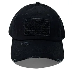 In-stock Wholesale Camouflage Embroidered USA Flag America Cap Cotton Hat for Men and Women Solid Baseball Sport Cap Outdoor