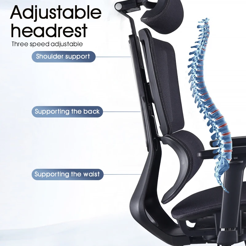 Conference ergonomic design high back office desk chairs full mesh guangdong office chair with headrest