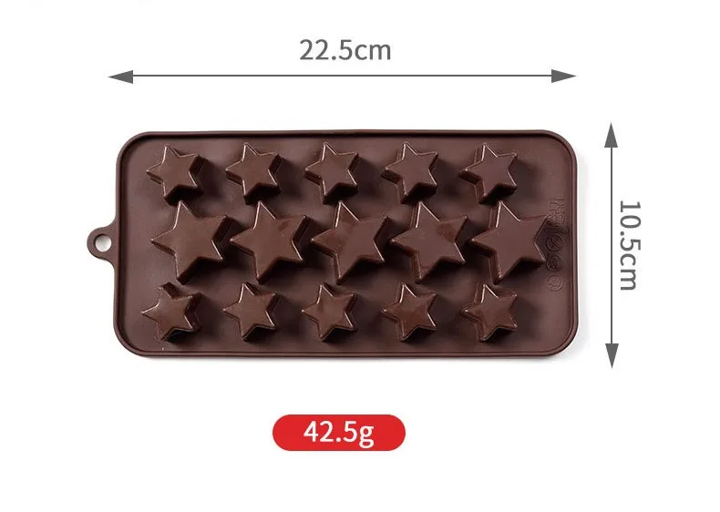 15 Cavity Star Silicone Chocolate Mold Food Grade High Temperature Resistant DIY Baking Cake Fondant Silicone Mold