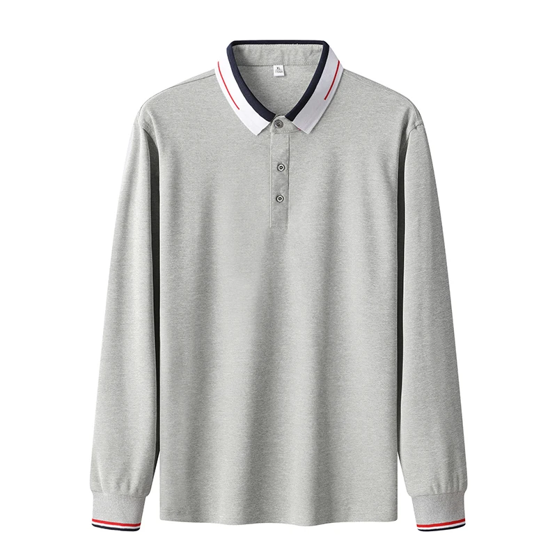 wholesale bales of vintage clothing 100% cotton pique fabric long sleeve shirt logo men chemise polo pour homme