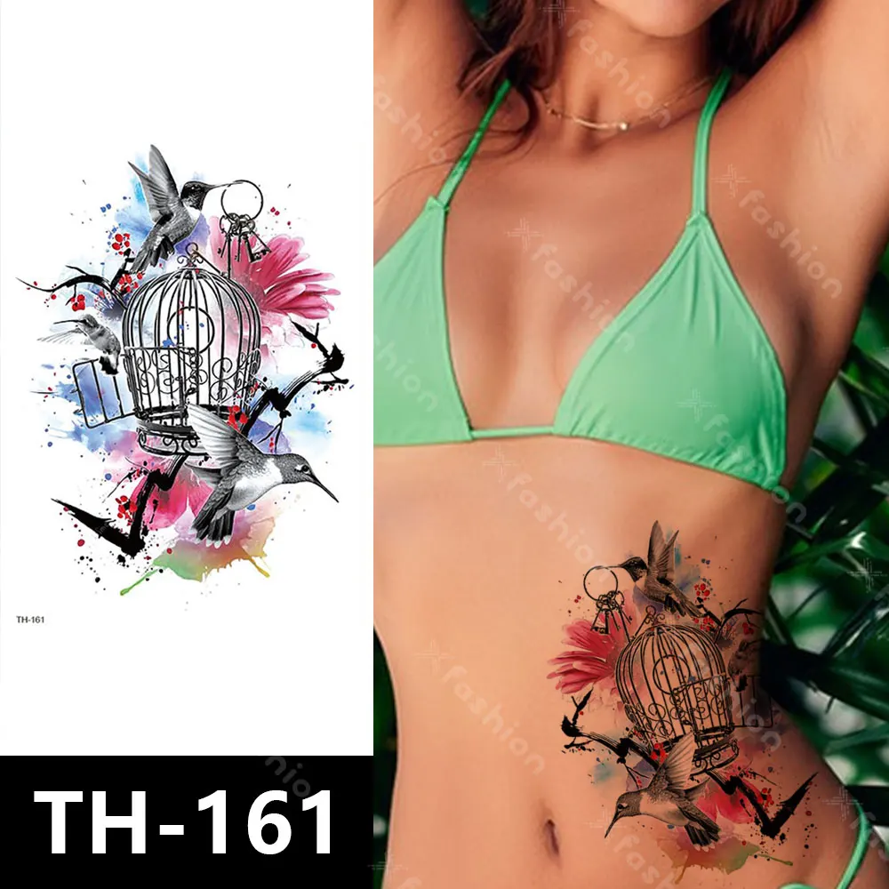 TH701-800 NEW Waterproof Stock Realistic Body Water Transfer Tattoo Stickers Half Arm Tattoo Temporary