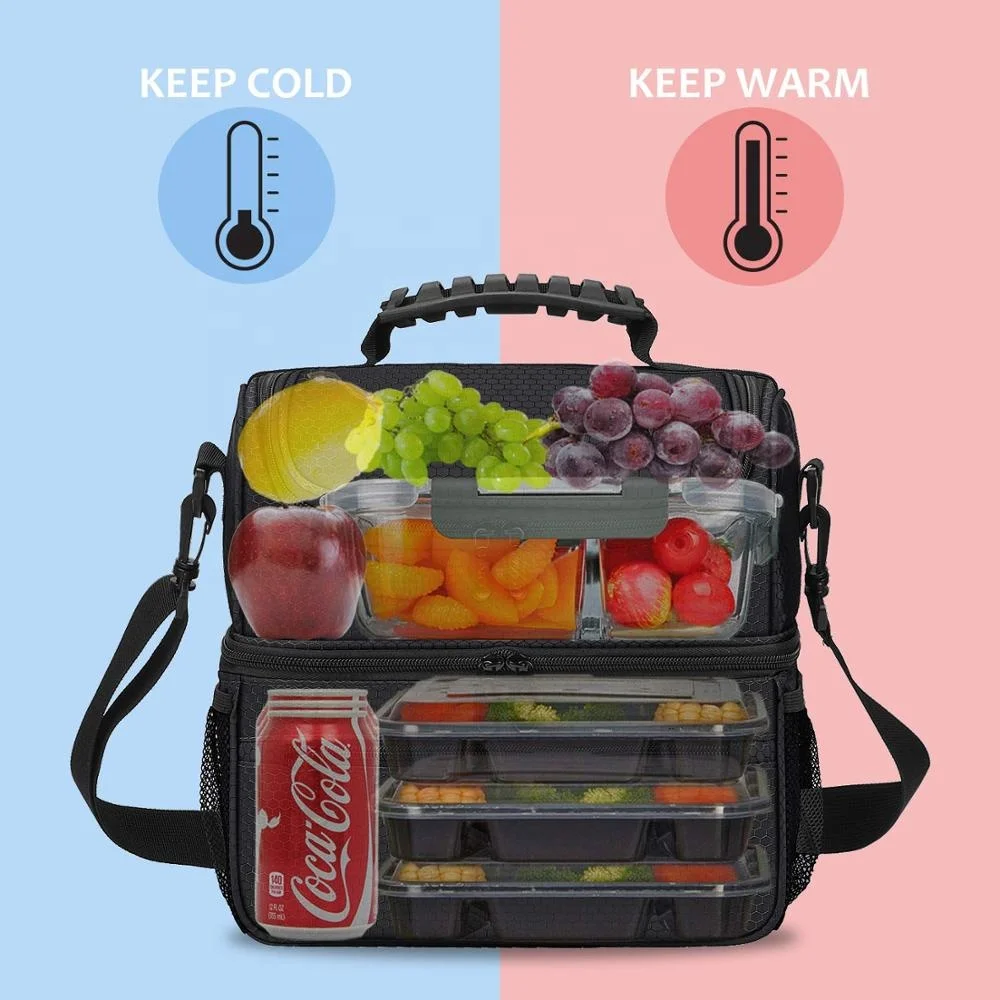 
Extra Large Lunch Bag - 13L/ 22 Can Insulated Adult Reusable Meal Prep Bento Box Cooler Tote with Dual Compartment 