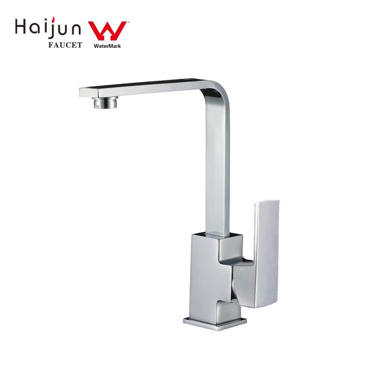 Square Design Single Hole Watermark black 360 degree swivel spout kitchen sink faucet For Kitchen Sink Water