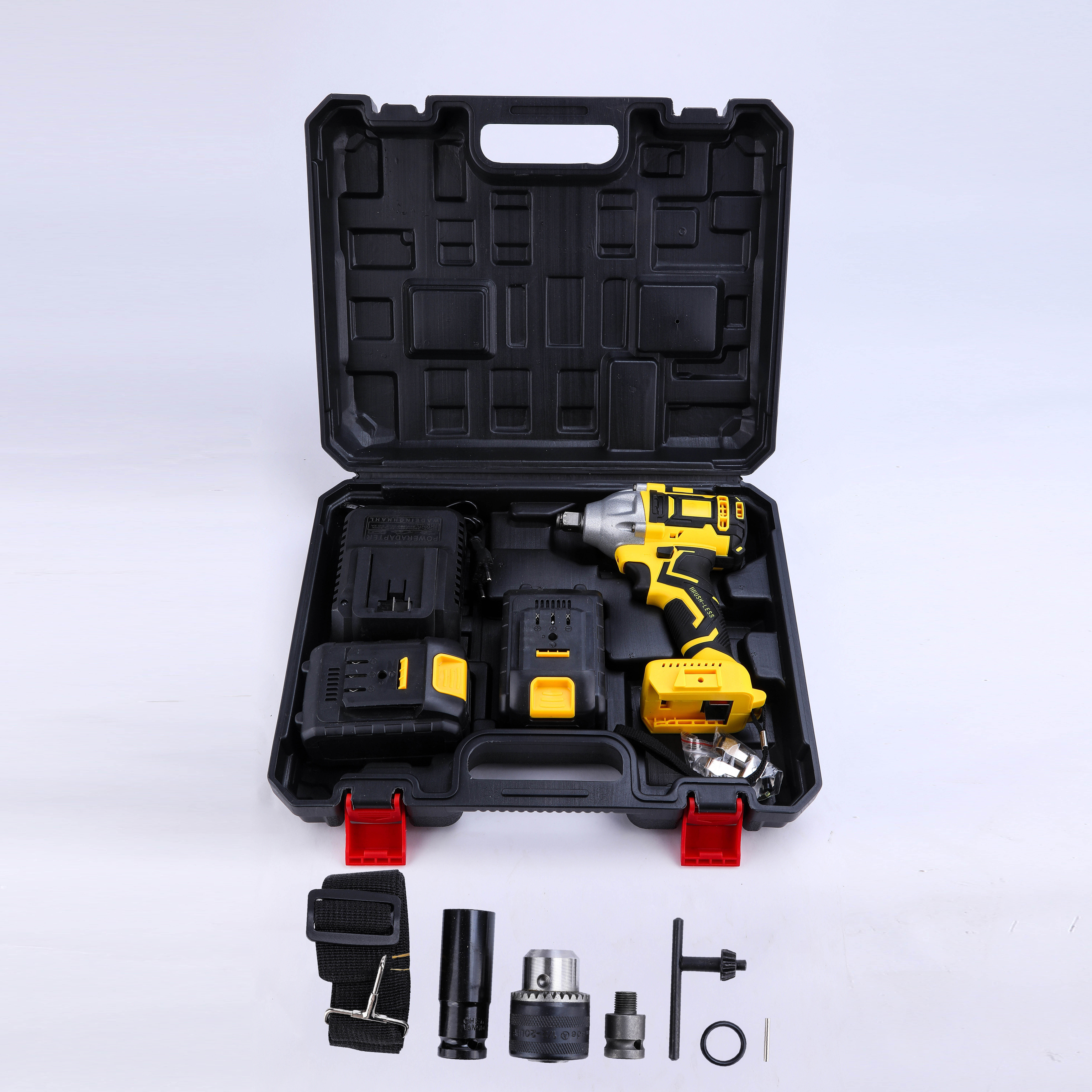 
Electric Power Tools Brushless Rechargeable Lithium-Ion Cordless Impact Electric Wrench 