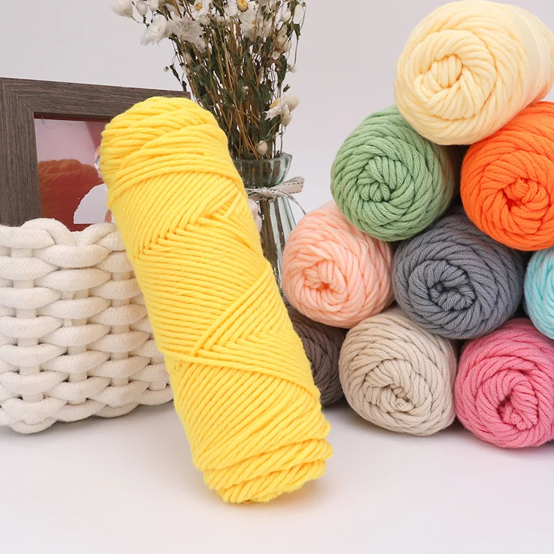 High Quality Rainbow Pure Milk Cotton Yarn 200g Blended for Knitting Sewing Weaving Hand Knitting Crafting Scarf Pillow Blanket