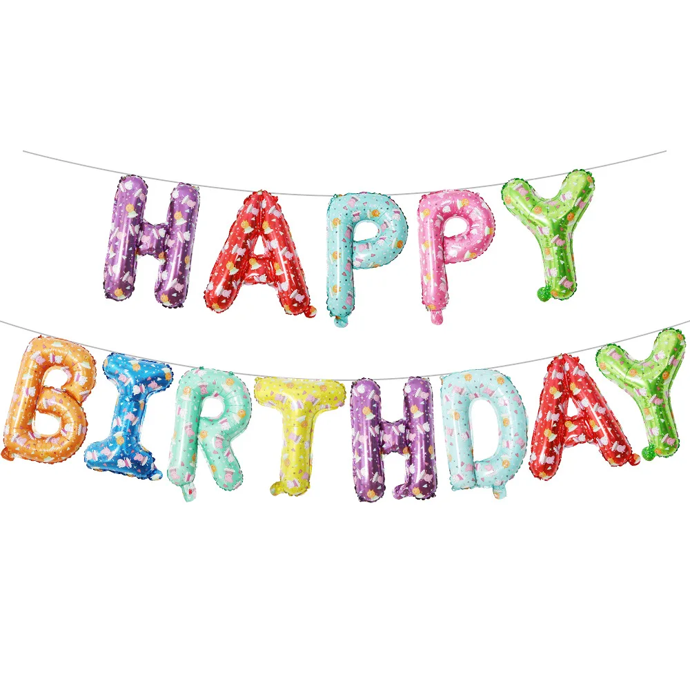 Оптовая продажа 16 дюймов «С Днем Рождения» буквы из фольги гелиевый Алфавит праздничные шарики в виде баннера комплект в наличии Быстрая доставка