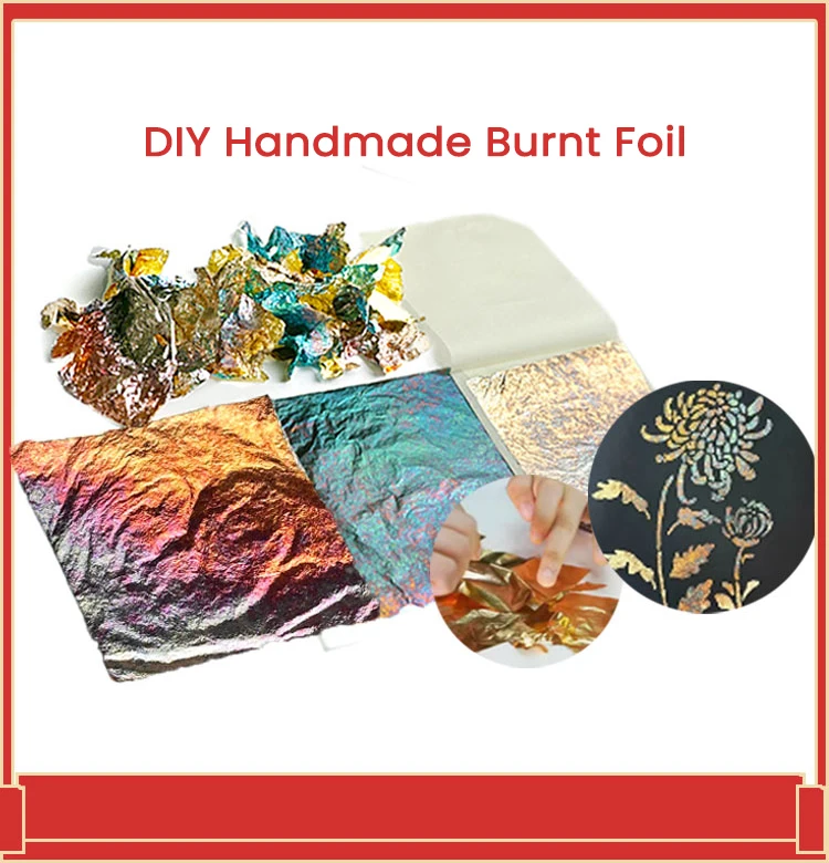 Wholesale Price High Quality Diy Handmade Burnt Foil Imitation Gold Leaf Sheets Foil Paper For Art Handicraft Deco