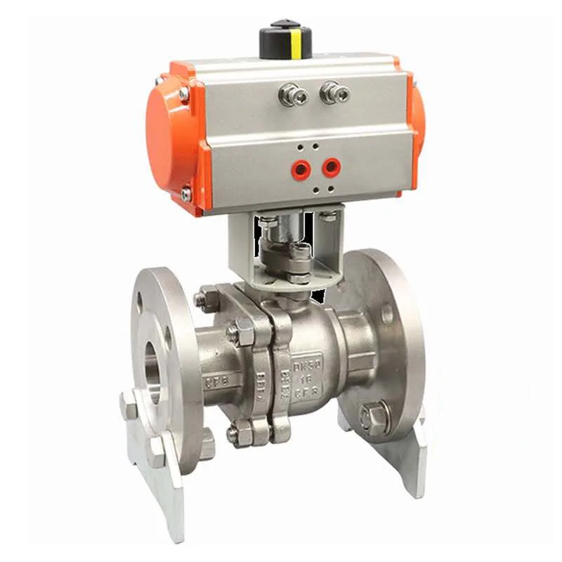 Пневматический шаровой клапан PN16 из нержавеющей стали, 150 фунтов