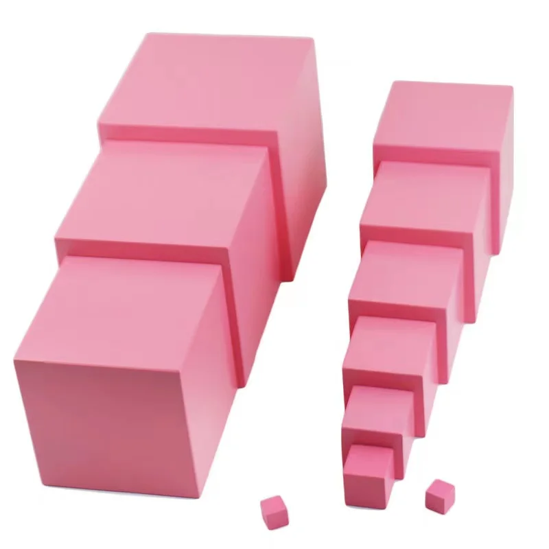 Winning Montessori Educational Toys Teaching Aids Wooden Toy Equipment Pink Tower Game For Children