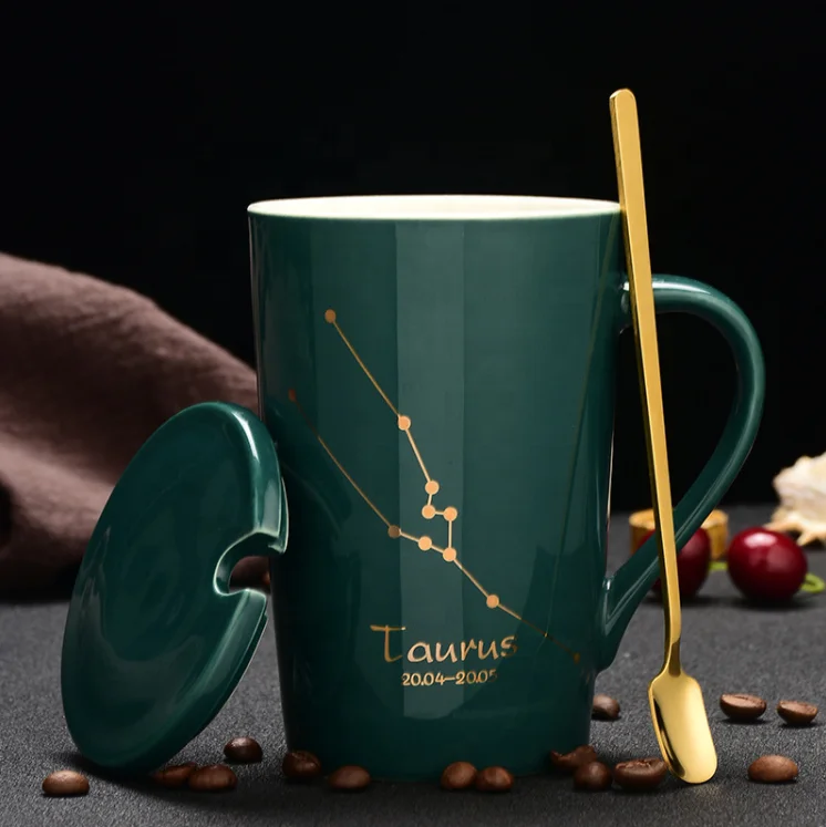 Factory supply cheap custom ceramic coffee mug with lid