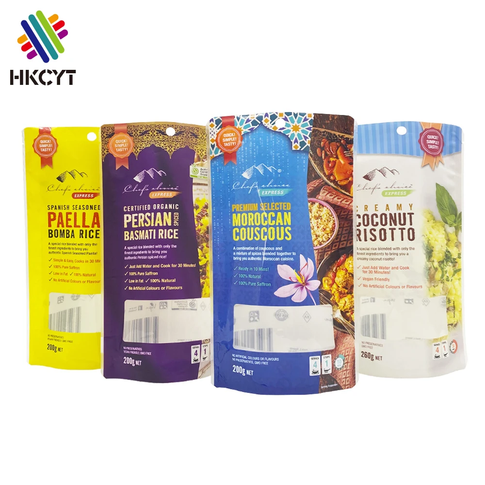Custom Pouch With Clear Window Food Plastic Bag Packaging Noodle Sauce Bags Heat Seal Stand Up Pouch