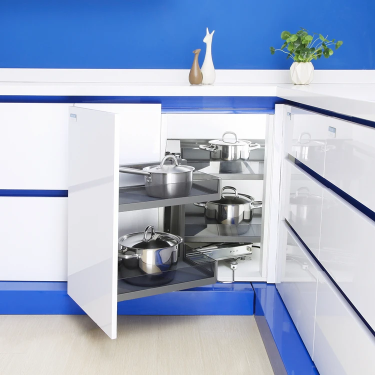 Unihopper factory kitchen fittings blind corner storage basket pull out soft closing kitchen cabinet magic corner basket