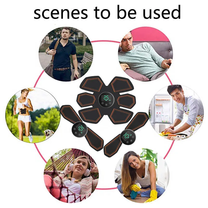 Muscle Trainer Intelligent Abs Stimulator Abdominal Abs Muscle Training Gear Muscle Toner Men Portable Fitness Workout Home