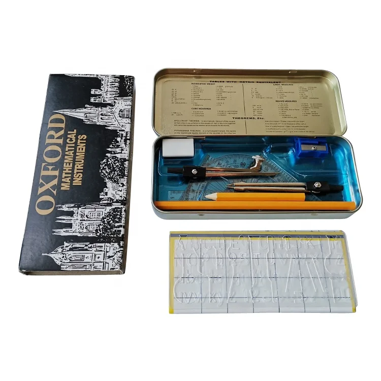 China School Student Oxford Geometry Drafting Math Set Mathematical Instruments Kit