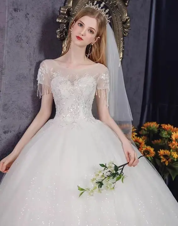 NDC10029 New Mori super fairy fantasy princess starry sky bride goes out shoulder-to-shoulder with light gauze