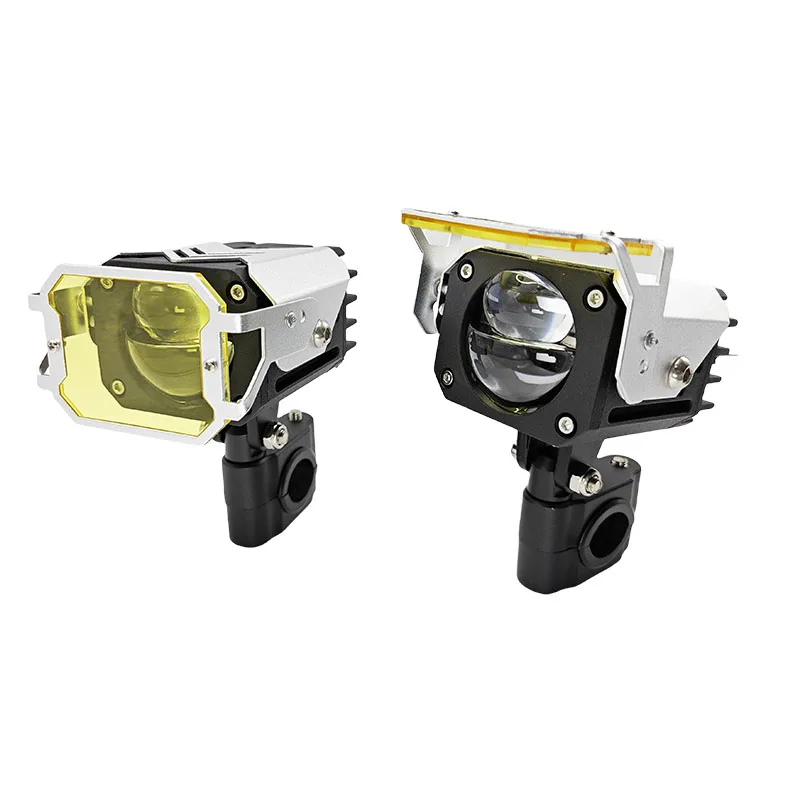 IDISON MT1 Factory Sale 2.5inch 80W Headlights Dual Color Led Motorcycle Laser Fog Light Headlight Led Auxiliary Spot Led Lights