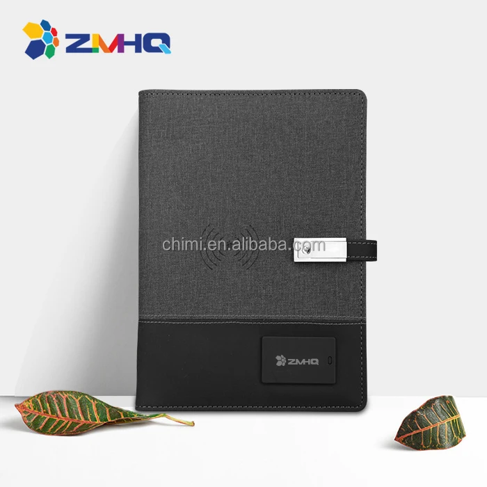 factory professional manufacture business power bank notebook 32G usb flash drive notebook with power bank and usb and light