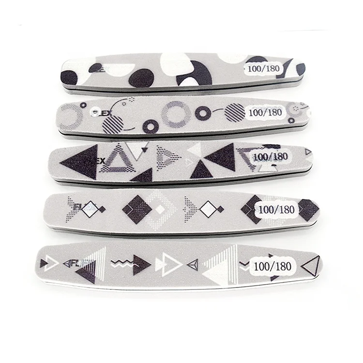 Free samples buffer nail files sponge sanding buffer and nail file 100/180 custom logo flower printed nail buffer and files
